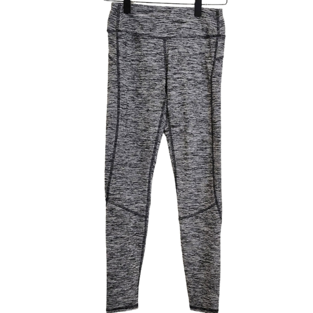 Hollister Black Gray Heather Patterned Tight Leggings Extra Small High Waist EUC
